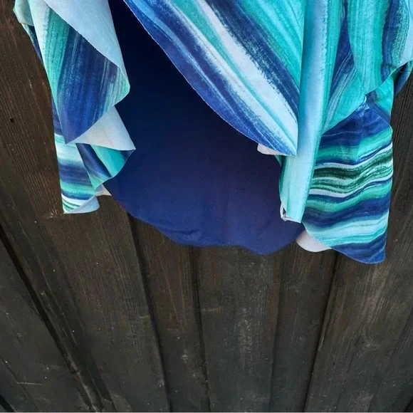 Disney Blue and White Skirted One Piece Swimwear with Ruffle Hem - Picture 6 of 12